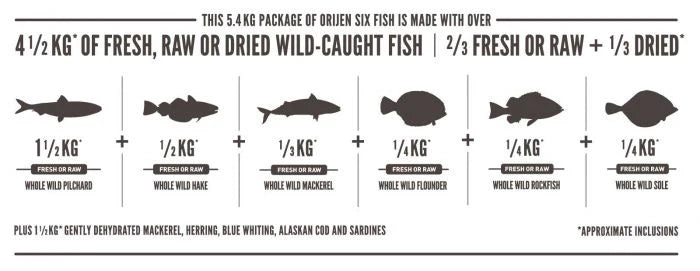 Orijen Six Fish Dry Cat Food - 340g