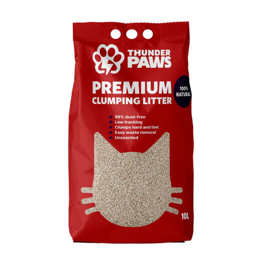 Thunder Paws Premium Hard Clumping Clay Cat Litter 10 L