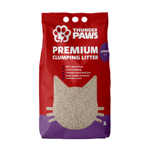 Thunder Paws Premium Hard Clumping Clay Cat Litter 5L