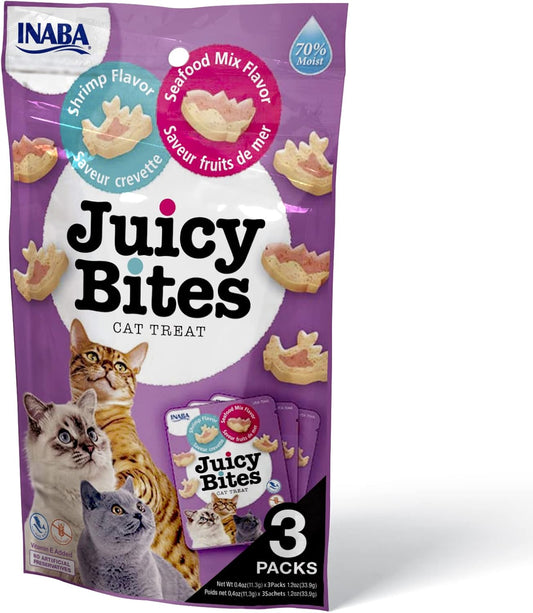 INABA Juicy Bites Shrimp & Seafood Mix Flavor 33.9g (3 Pouches)