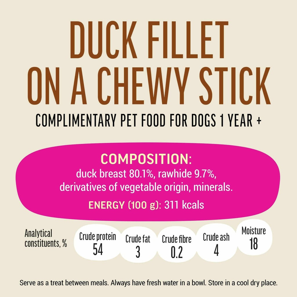Dog Fest Duck Fillet On Chewy Stick For Adult Dogs - 90g