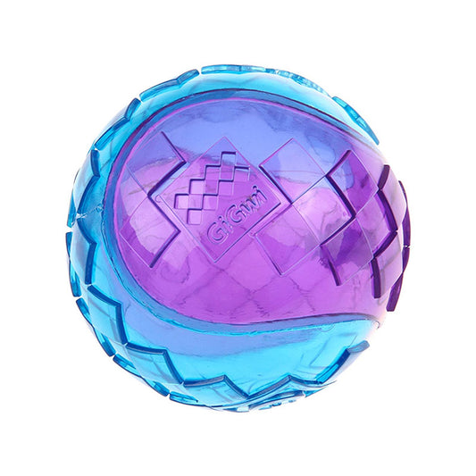 GIGWI G-Ball Purple/Blue Squeaker Transparent (Medium)