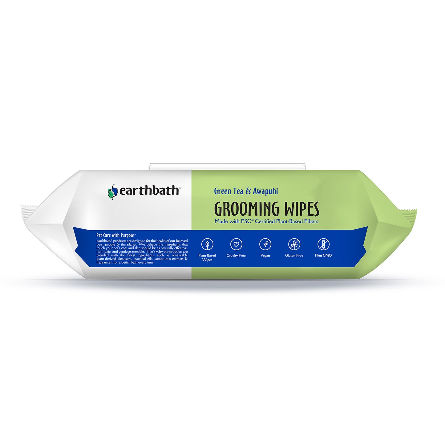 Earthbath® Grooming Wipes, Green Tea & Awapuhi, 100 ct