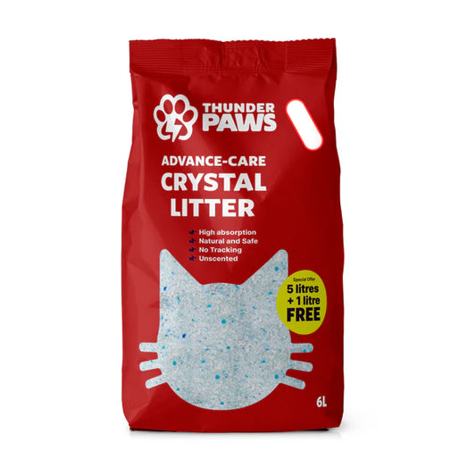 Thunder Paws Advance Care Non-Clumping Crystal Cat Litter 5+1 Liter FREE
