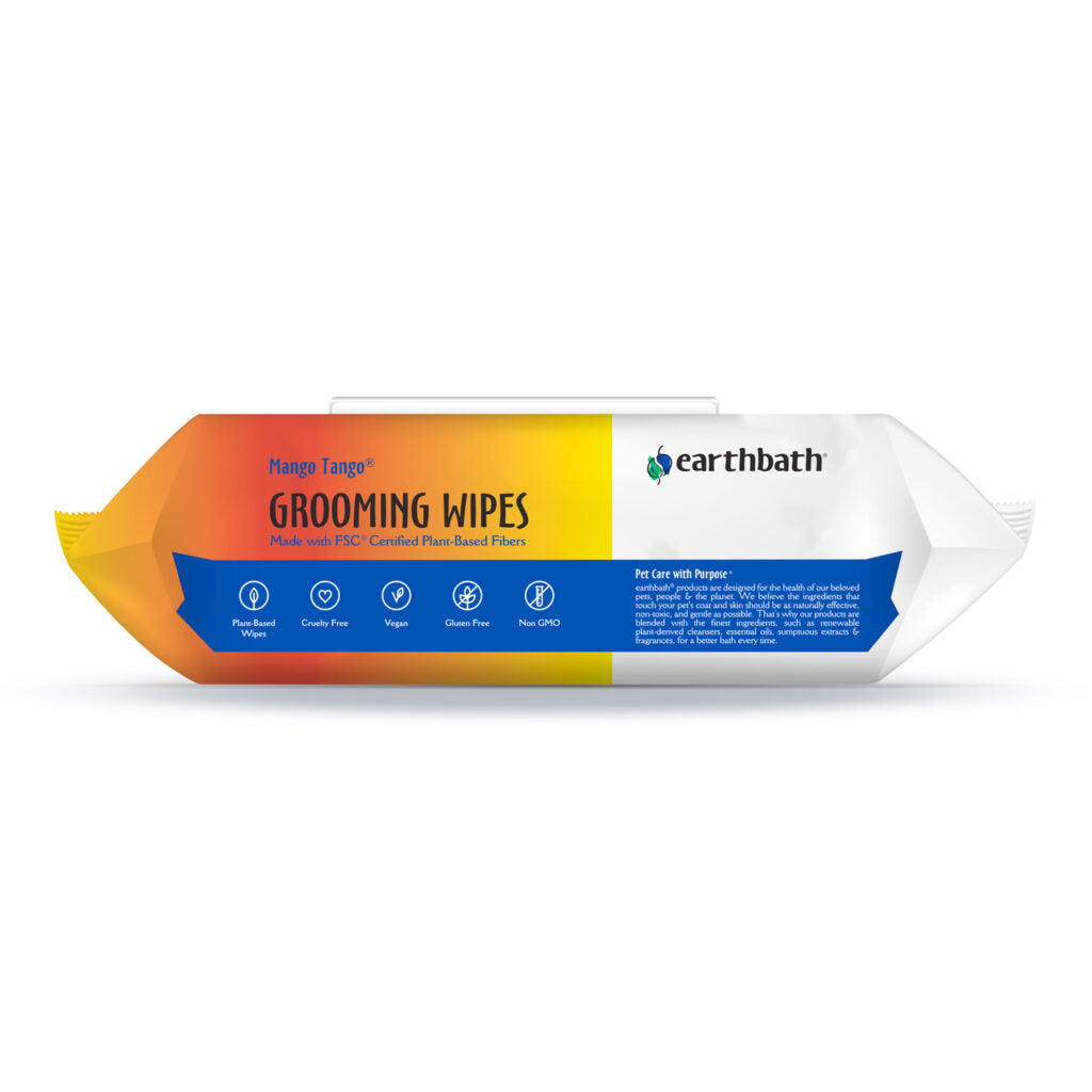 Earthbath® Grooming Wipes, Mango Tango, 100 ct