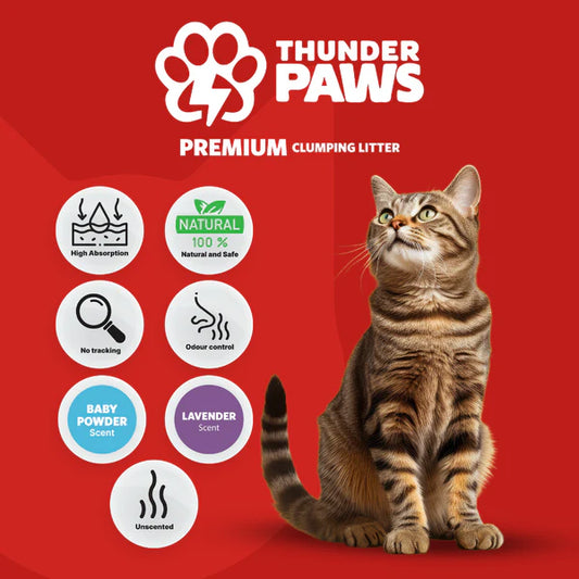 Thunder Paws Premium Hard Clumping Clay Cat Litter 5L