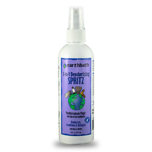 Earthbath® 3-IN-1 Deodorizing Spritz, Rosemary with Skin & Coat Conditioners, Made in USA, 8 oz pump spray