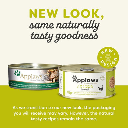 Applaws Tuna Fillet with Seaweed in Broth Wet Cat Food Tin