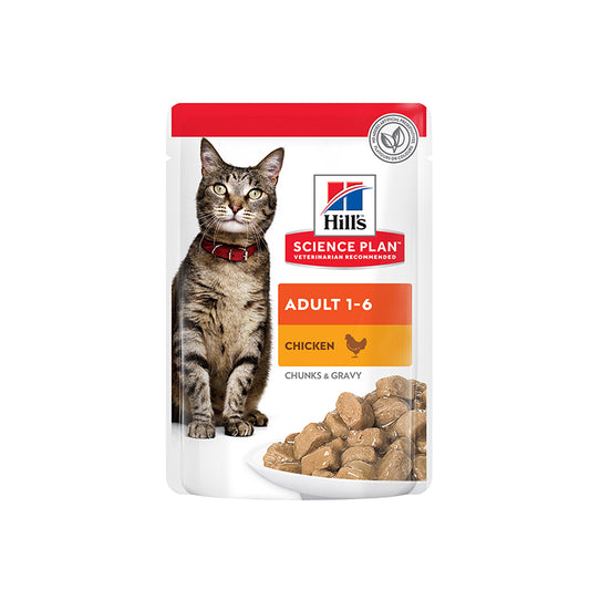 Hill’s Science Plan Adult Wet Cat Food Chicken Pouches 12x85g