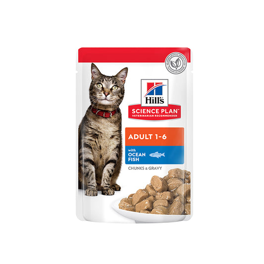 Hill’s Science Plan Adult Wet Cat Food Ocean Fish Pouches 12x85g