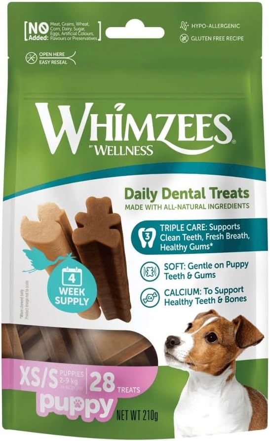 Whimzees Puppy Dental Dog Treats - Stix XS/S 28pcs