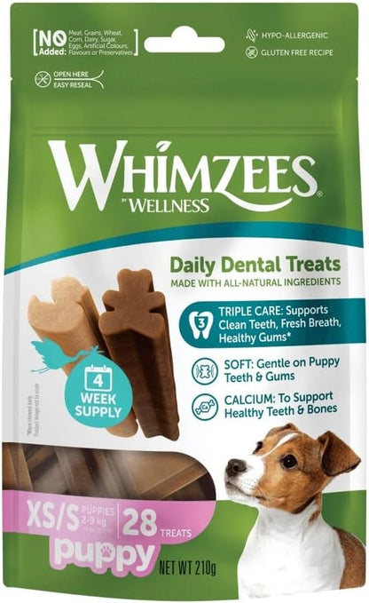 Whimzees Puppy Dental Dog Treats - Stix XS/S 28pcs