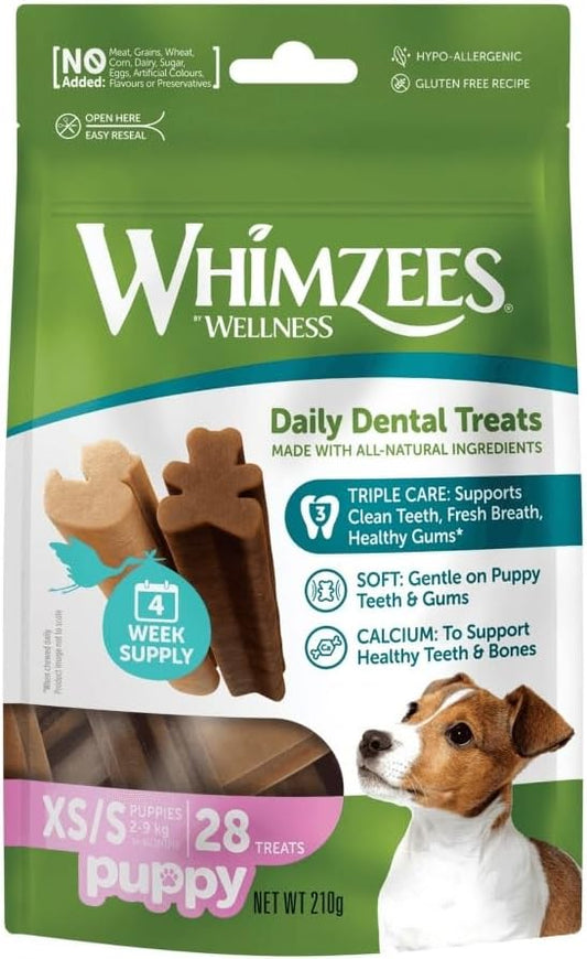Whimzees Puppy Dental Dog Treats - Stix XS/S 28pcs