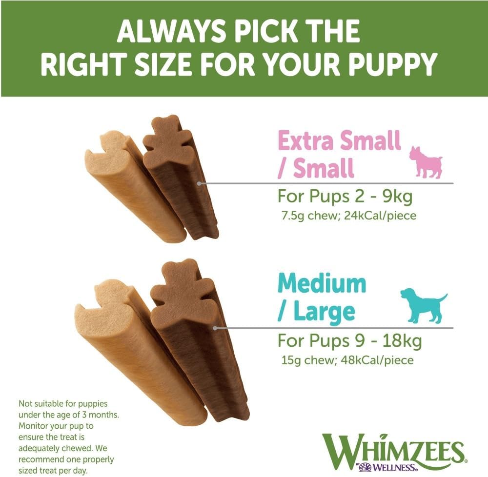 Whimzees Puppy Dental Dog Treats - Stix XS/S 28pcs