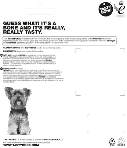 Tasty Bone TrioBone | Nylon Dog Chew for Toy Dogs (Peanut Butter Flavoured) | Exceptionally Tough, Promotes Healthy Teeth & Gums | Triple The Fun | (Made in the UK from 100% Virgin Nylon)