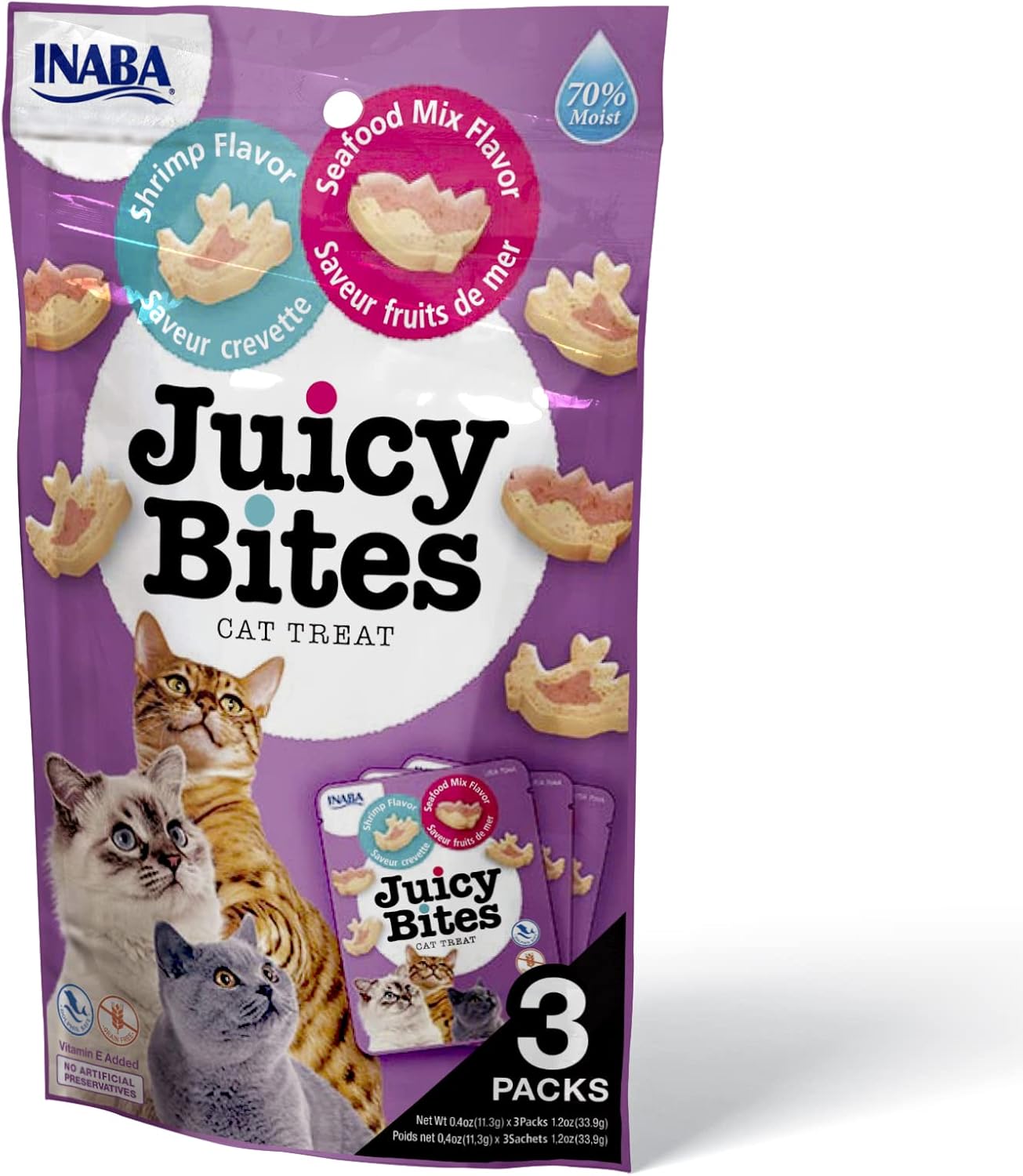 INABA Juicy Bites Shrimp & Seafood Mix Flavor 33,9g /3 pouches per pack