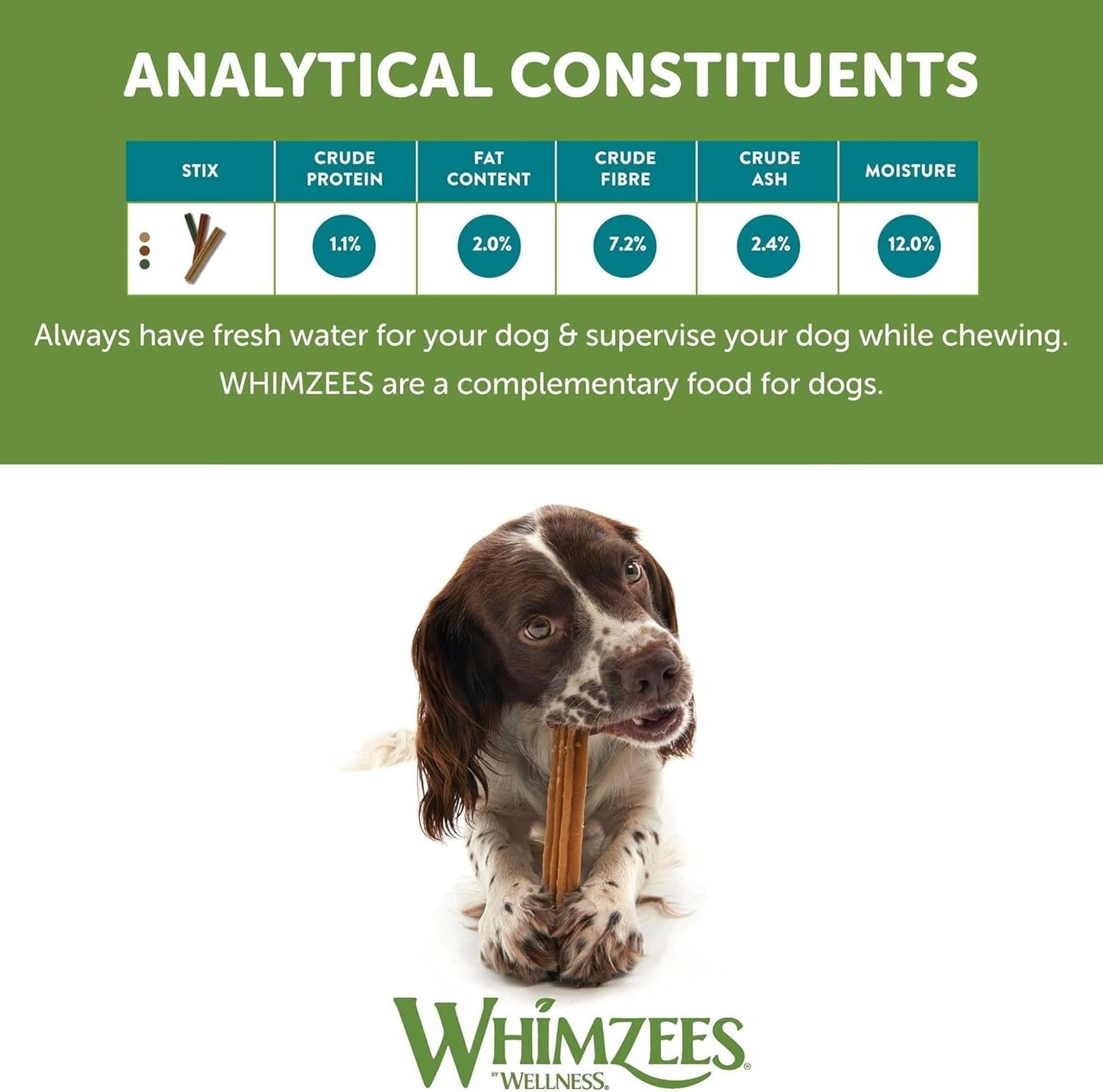 Whimzees Natural Grain Free Dental Dog Treats, Stix Medium 14 Pcs