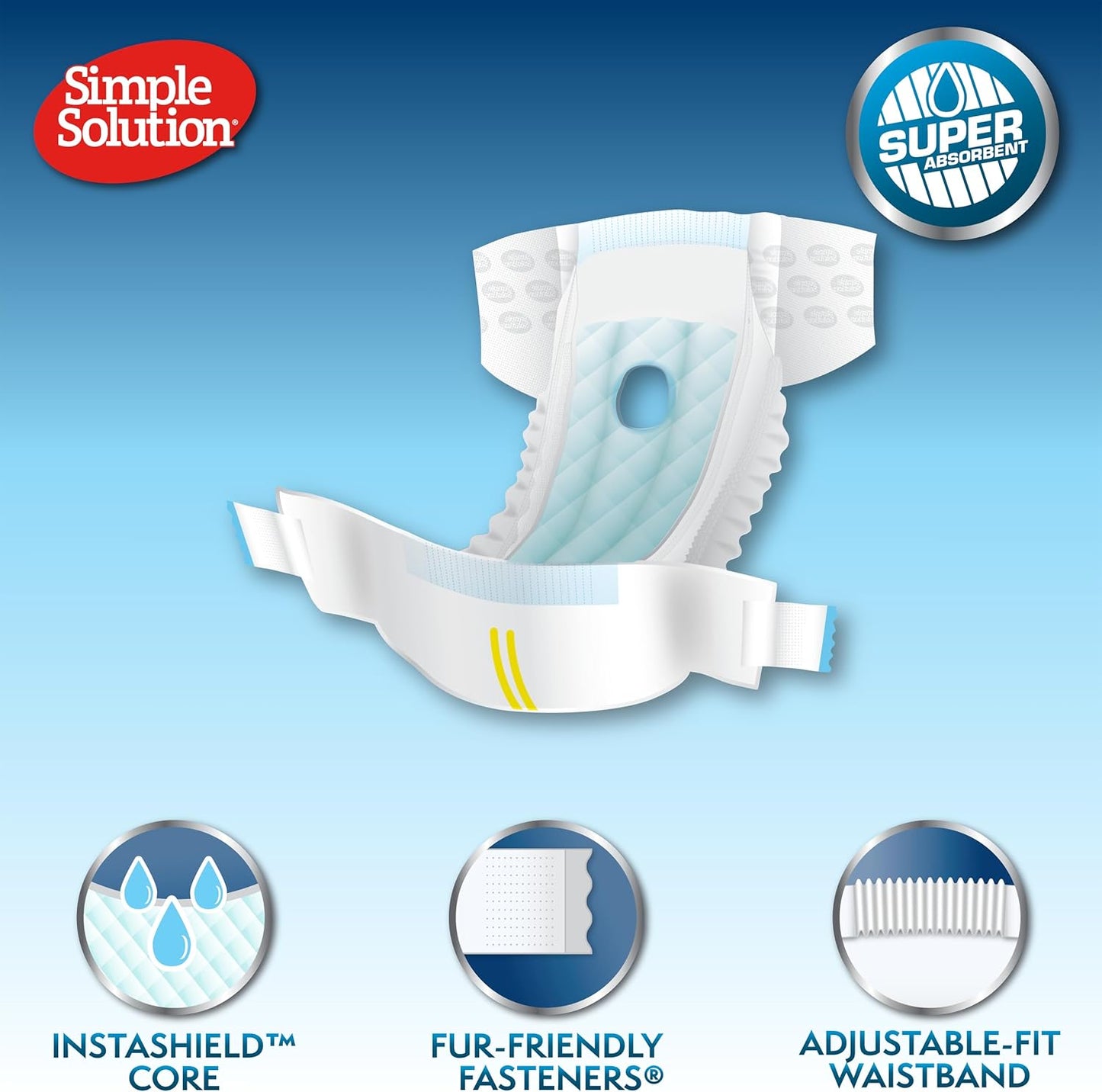 Simple Solution Disposable Female Dog Diapers, White, XXL Pack Of 12, X-Large