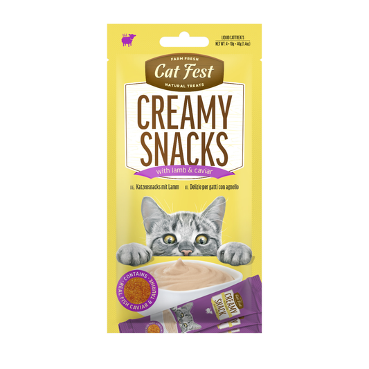 Cat Fest Creamy Snacks-Lamb With Caviar 4x10g