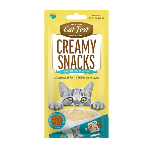 Cat Fest Creamy Snacks- Turkey With Caviar 4x10g