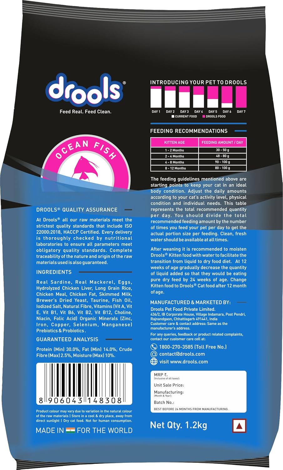 Drools Kitten Ocean Fish Dry Cat Food 1.2 kg
