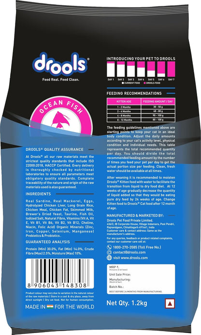 Drools Kitten Ocean Fish Dry Cat Food 1.2 kg