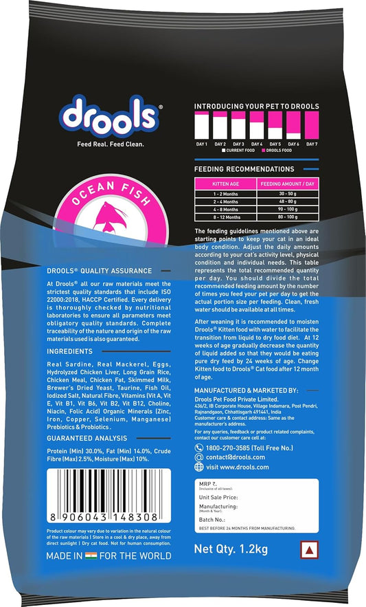 Drools Kitten Ocean Fish Dry Cat Food 1.2 kg