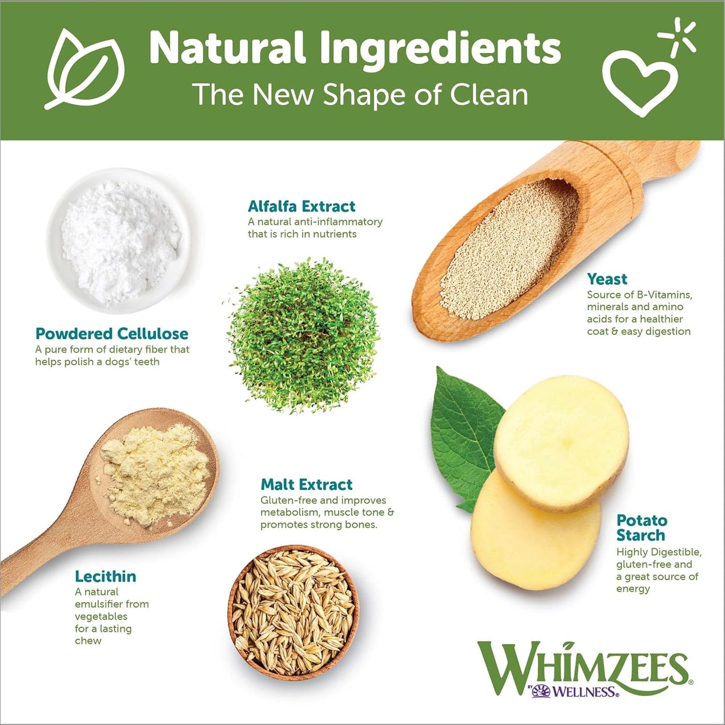 Whimzees Natural Grain Free Dental Dog Treats, Stix Medium 14 Pcs
