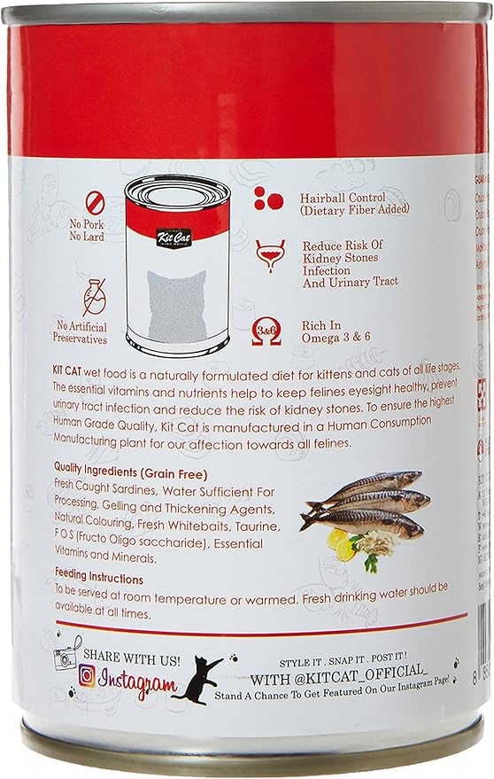 Kit Cat Wild Caught Sardine & Whitebait 400grm