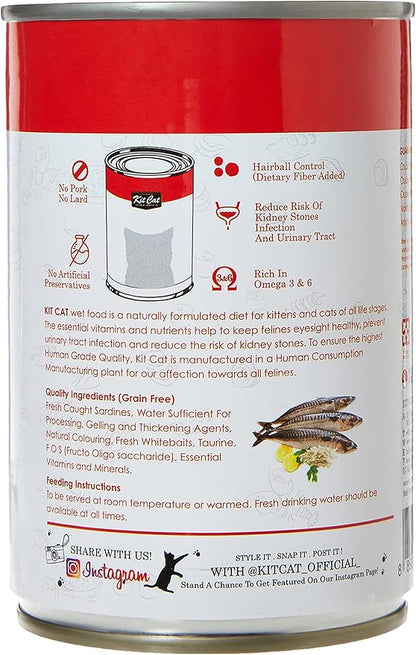 Kit Cat Wild Caught Sardine & Whitebait 400grm