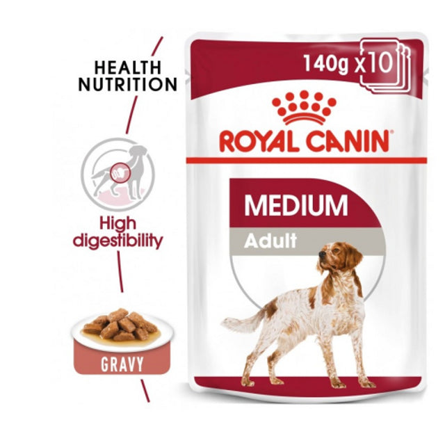 ROYAL CANIN SIZE HEALTH NUTRITION MEDIUM ADULT (WET FOOD - POUCHES) 1x140g