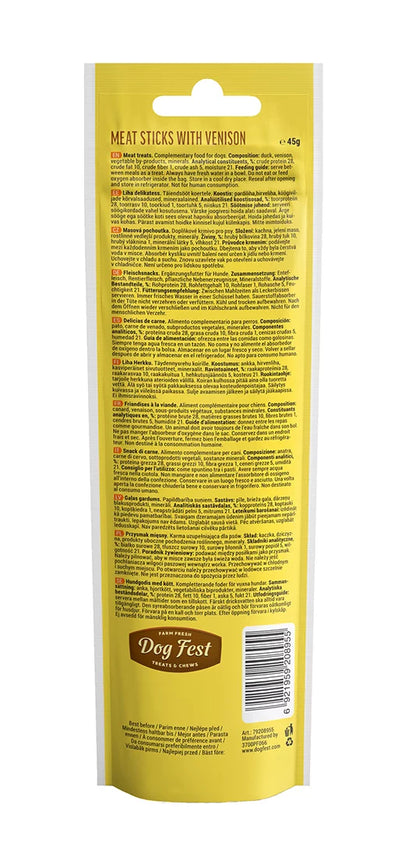Dog Fest Meat Sticks With Vension For Adult Dogs - 45g