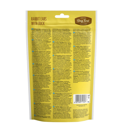 Dog Fest Rabbit Ears With Duck For Adult Dogs - 90g