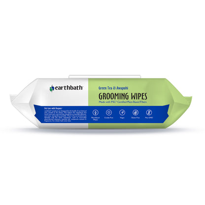 Earthbath® Grooming Wipes, Green Tea & Awapuhi, 100 ct