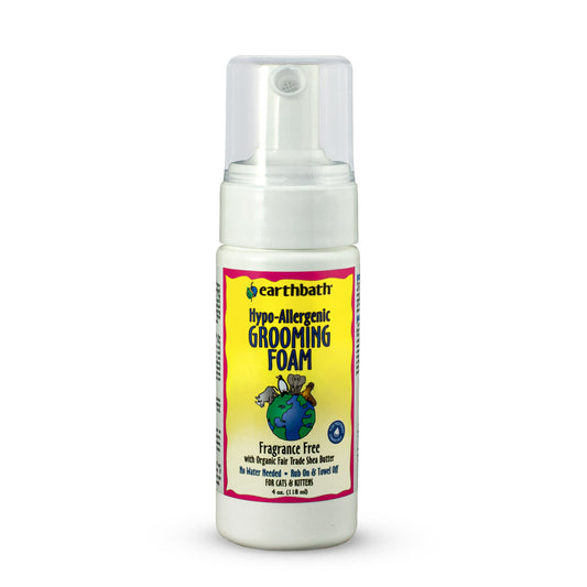 Earthbath® Waterless Grooming Foam for Cats & Kittens, Hypo-Allergenic & Fragrance Free, Made in USA, 4 oz pump