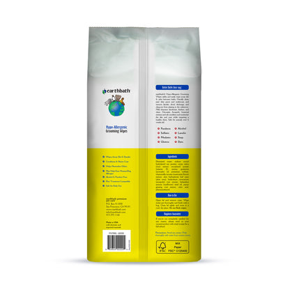 Earthbath® Hypo-Allergenic Grooming Wipes, Fragrance Free, Cleans & Conditions, 100 ct plant-based wipes in re-sealable pouch