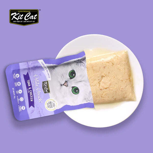Kit Cat Petite Pouch - Tuna & Chicken In Aspic Wet Cat Food 70G
