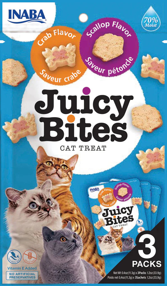 INABA Juicy Bites Scallop & Crab Flavor 33,9g /3 pouches per pack