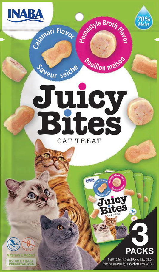 INABA Juicy Bites Homestyle Broth & Calamari Flavor 33,9g /3 pouches per pack