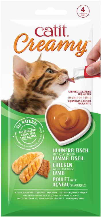 Catit Creamy Lickable Treats, Chicken & Lamb, 12pk/box