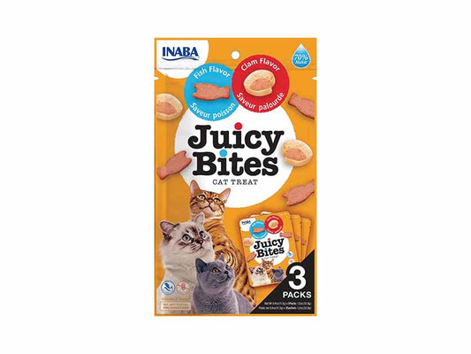 INABA Juicy Bites Fish & Clam Flavor 33,9g/3 pouches per pack